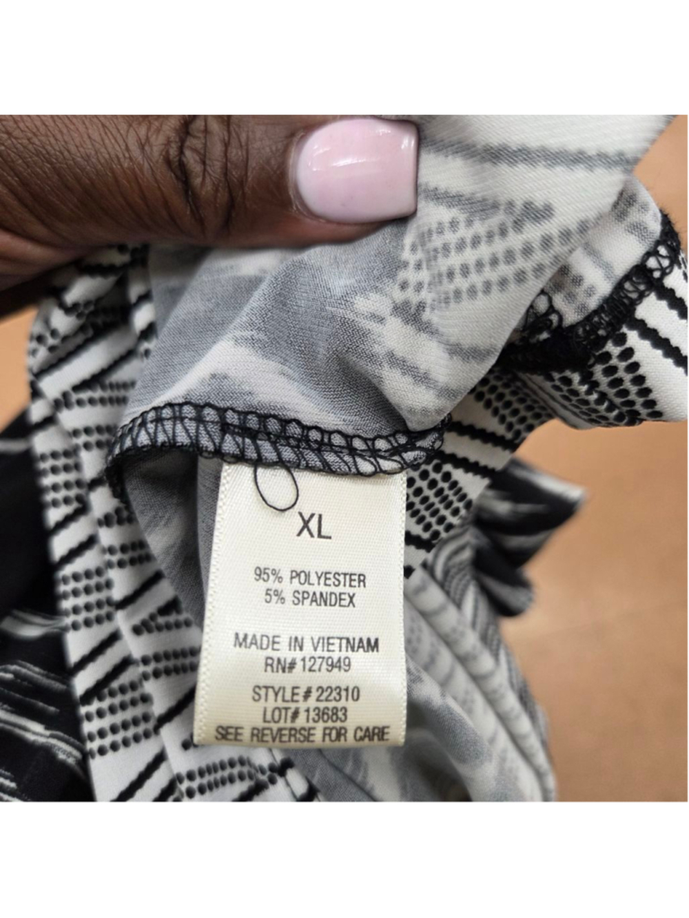 Emma & Michele Black White Ikat Print Maxi Dress XL - Picture 8 of 8